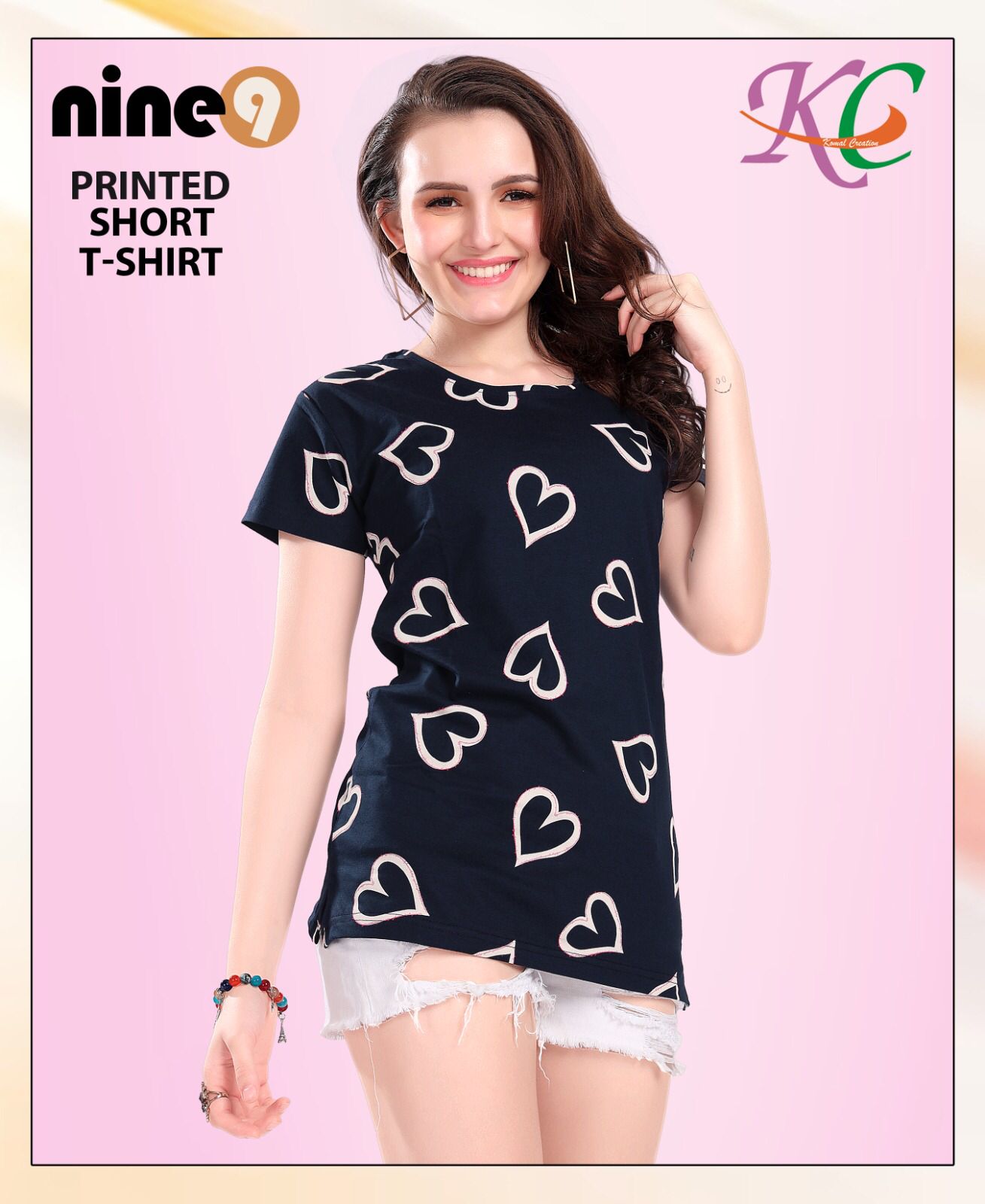 Nine Printed Short Ladies Top Catalog